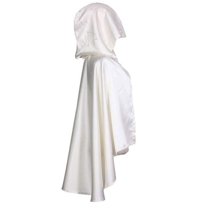 شنل عروس جنس ساتن مدل مروارید کد 1077098 | فروشگاه تی پکس